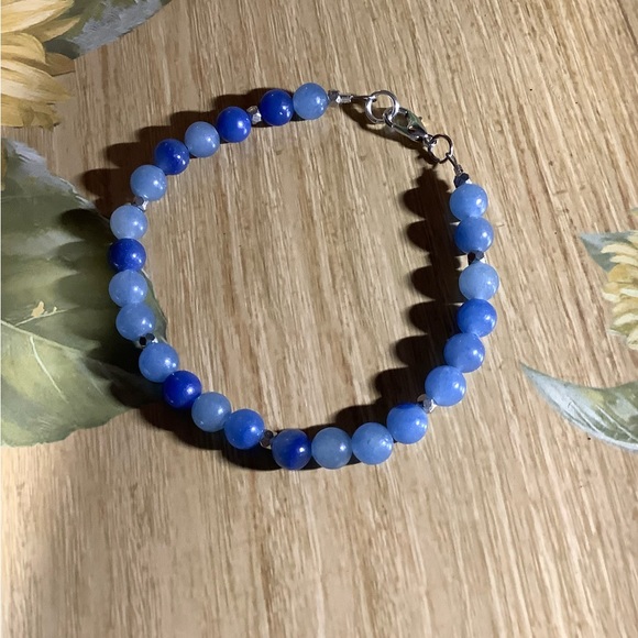 Hand Crafted Jewelry - Blue aventurine beaded bracelet handmade jewelry bracelet